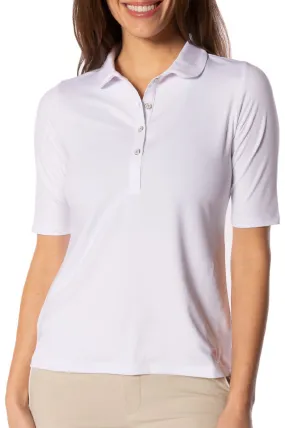 White Fabulous Elbow Polo